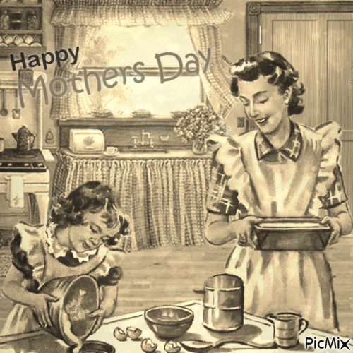 Happy Mothers Day - Vintage - GIF animé gratuit