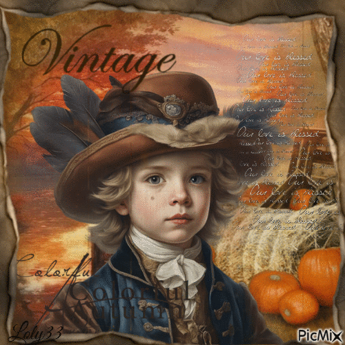portrait  d'un jeune garçon vintage automne - GIF animado grátis