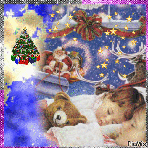 Les Enfants rêvent à leur Noël - Δωρεάν κινούμενο GIF