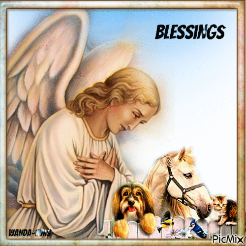Blessings -angels-animals - GIF เคลื่อนไหวฟรี