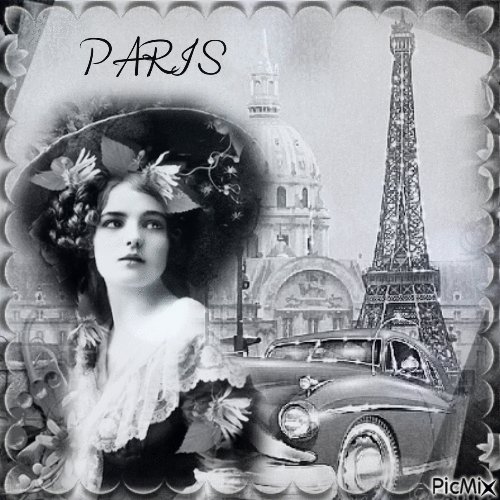 paris 1920-1930 Noir et blanc - GIF animado grátis