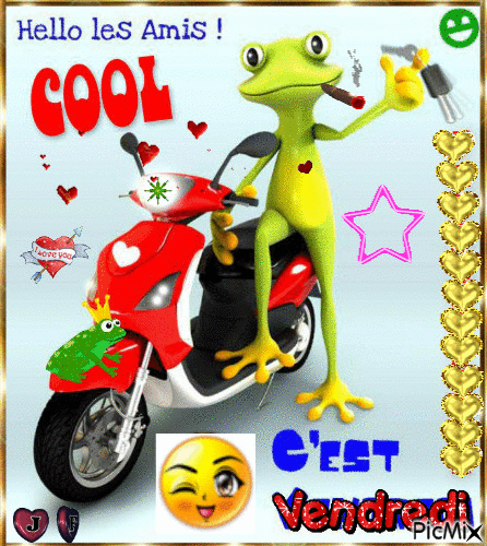 grenouille scooter - Free animated GIF