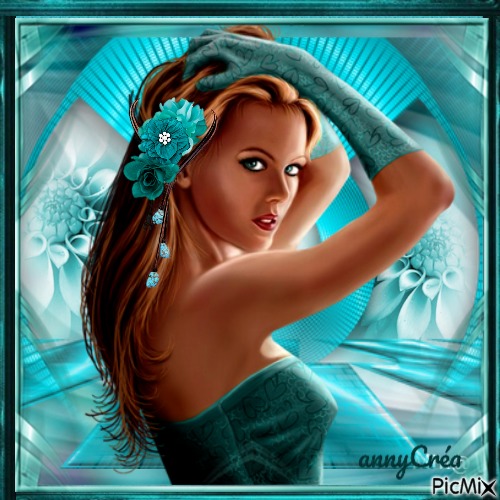 Portrait turquoise - ücretsiz png