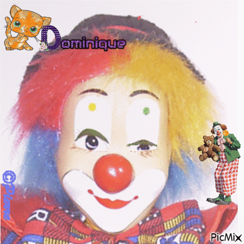 clin d'oeil jolie clown - GIF animate gratis