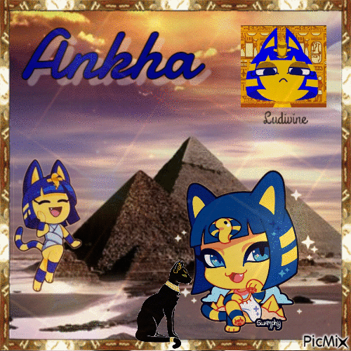 Ankha -Animal Crossing... 💛💙🖤 - Безплатен анимиран GIF