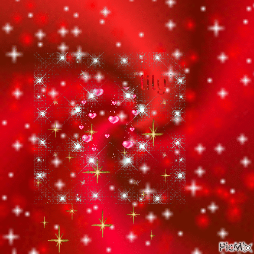 Un fond rouge avec des coeurs - GIF animado grátis