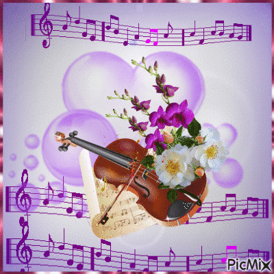 El violín primaveral - Animovaný GIF zadarmo