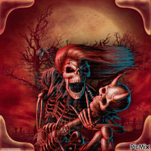 Gotisches Skelett - Nemokamas animacinis gif