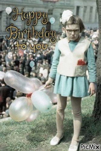 Happy Birthday, vintage - Gratis geanimeerde GIF