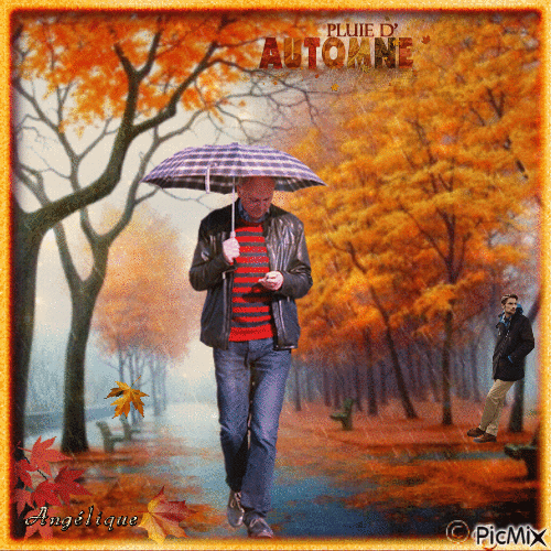 Homme en automne... 🍁🍂🍁 - GIF animé gratuit
