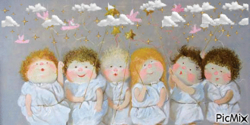 bellos angelitos mios - Безплатен анимиран GIF