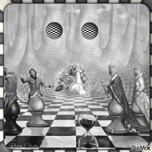 Concours : Partie d'échecs en noir et blanc - Fantasy - Ücretsiz animasyonlu GIF