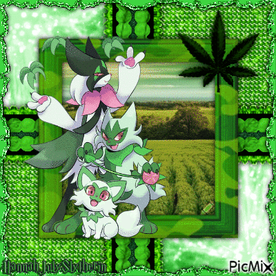 {♣}Green Catto Family{♣} - Gratis animerad GIF