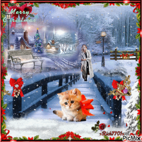 Christmas Kitty delivery  5-22-23  xRick :) - Ingyenes animált GIF