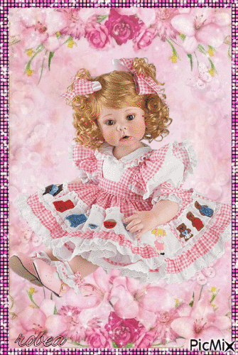 Belle poupée toute en rose - GIF animate gratis