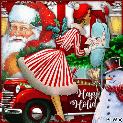 Vintage Merry Christmas-RM-12-01-23 - GIF animé gratuit