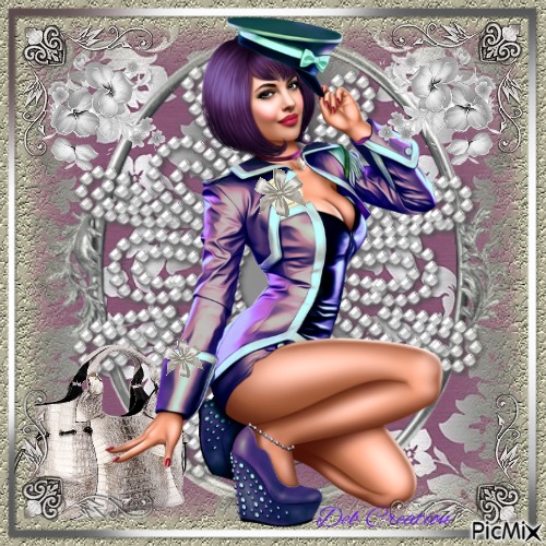 Woman - Silver & Purple Tones - gratis png