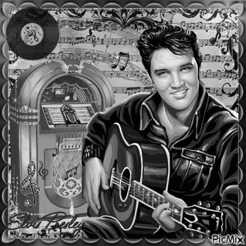 Elvis,Old time Rock n' Roll - Бесплатный анимированный гифка