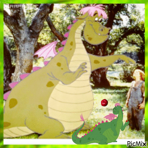 Peter et Eliot le Dragon - 免费动画 GIF