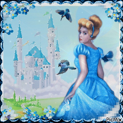 Eine Prinzessin in Blautönen - Бесплатный анимированный гифка