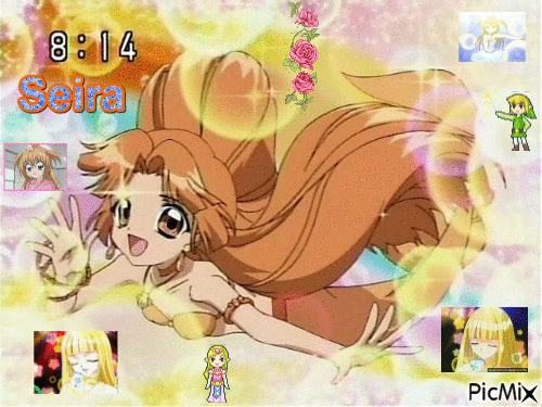 Giff la princesse-sirène à la perle orange de l'océan Indien Seira créé par moi - GIF animé gratuit