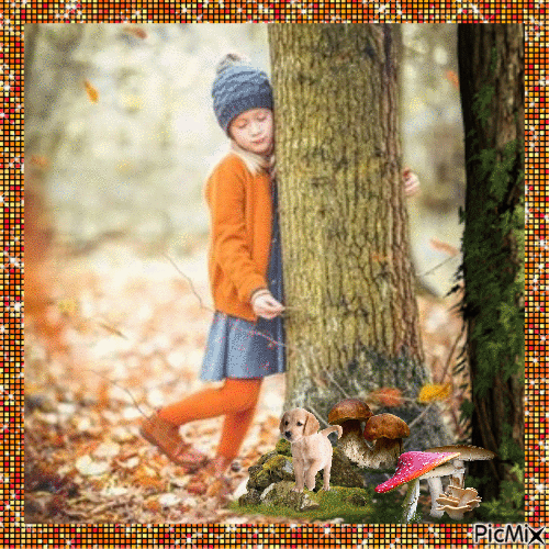 autumn girl - Бесплатни анимирани ГИФ
