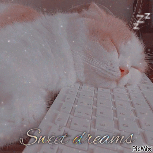 Sweet dreams, cat, sleeping - GIF animate gratis