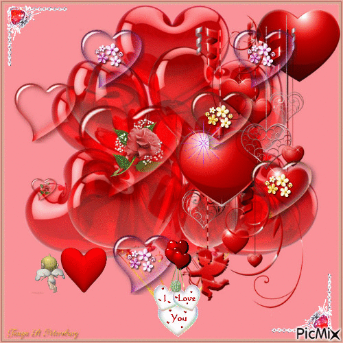 Любящие сердца - Bezmaksas animēts GIF