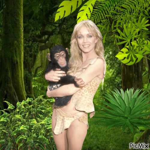 Sheena and monkey - PNG gratuit