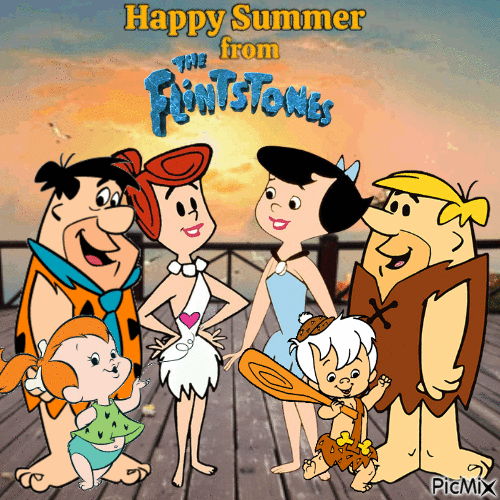 Happy Summer from The Flintstones - GIF animado gratis