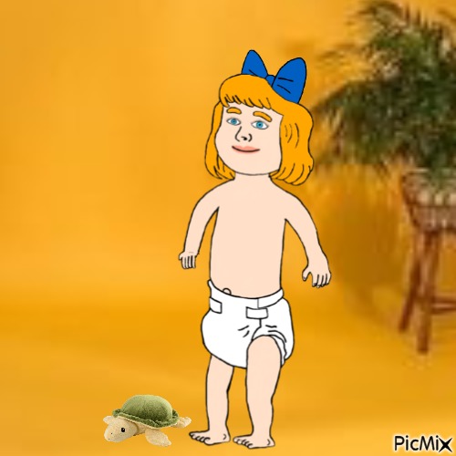 Baby with turtle in studio - безплатен png