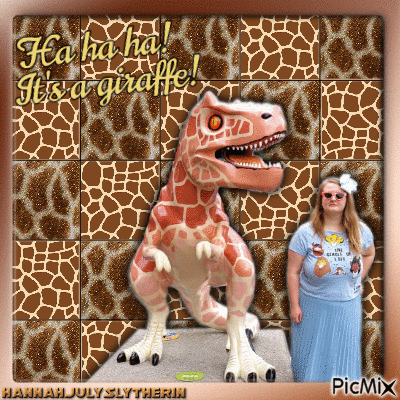 {{Ha ha ha! It's a giraffe!}} - GIF animé gratuit