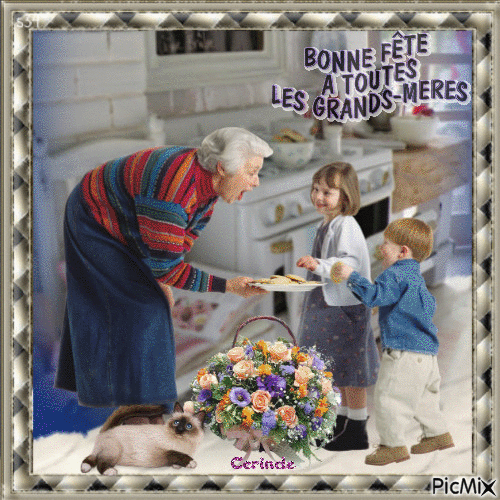 Bonne fêtes a toutes les mamies de France et du monde antier - Bezmaksas animēts GIF