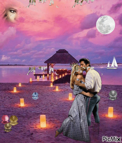 Szép romantikus este - Безплатен анимиран GIF