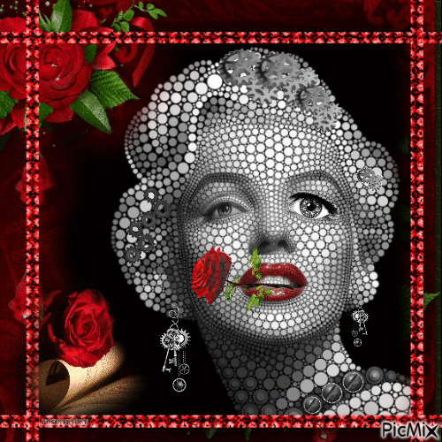 Marilyn Monroe Steampunk---Rosen - Free animated GIF