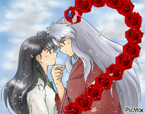 Inuyasha and Kagome love - Gratis animerad GIF