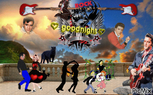 Boa noite rock - GIF animado grátis