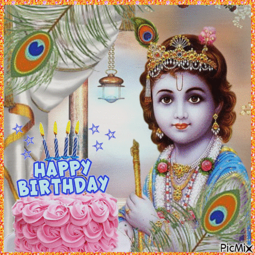 Concours : Joyeux anniversaire Krishna - Безплатен анимиран GIF