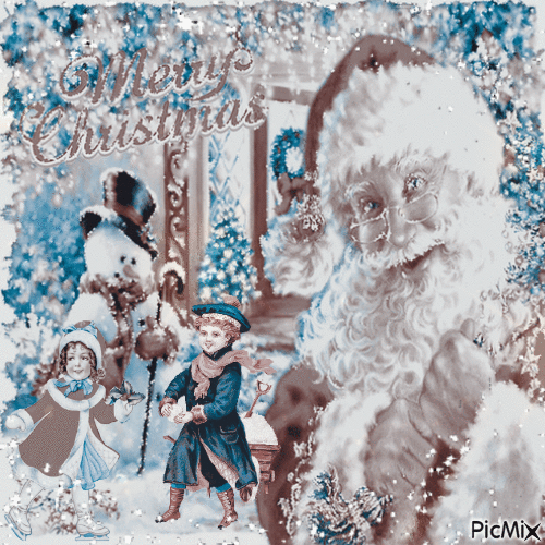 Weihnachtsstimmung - Blau- und Brauntöne - Ingyenes animált GIF