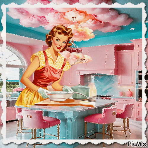 Küche der 50er Jahre - Ilmainen animoitu GIF