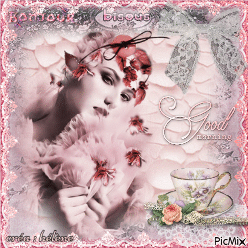 Amélie _ vintage roses et gris - GIF animado gratis