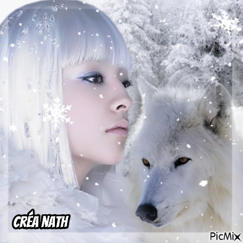 Mon loup blanc - GIF animé gratuit