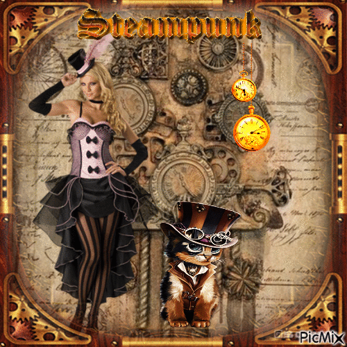 steampunk woman - Бесплатни анимирани ГИФ