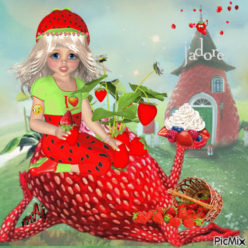 Concours "J'adore les fraises" - 免费动画 GIF