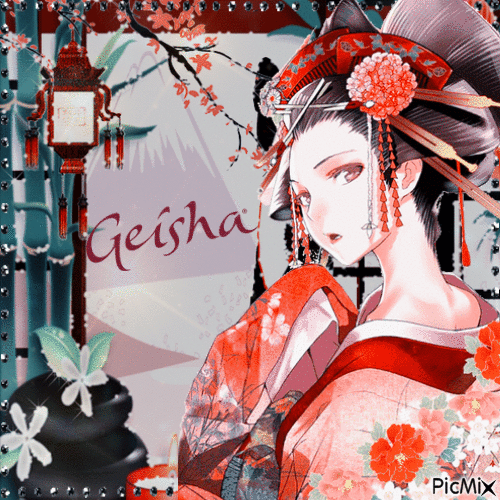 Geisha - Anime - GIF animado grátis