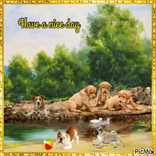 have a nice day dogs - 免费动画 GIF