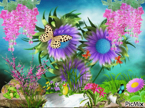 flower violet - Бесплатни анимирани ГИФ