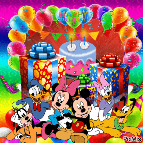 HAPPY BIRTHDAY MICKY MOUSE - Free animated GIF
