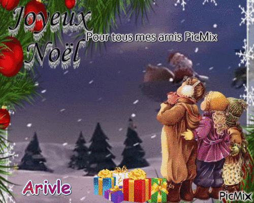 Joyeux Noël Pour tous mes amis PicMix - Zdarma animovaný GIF
