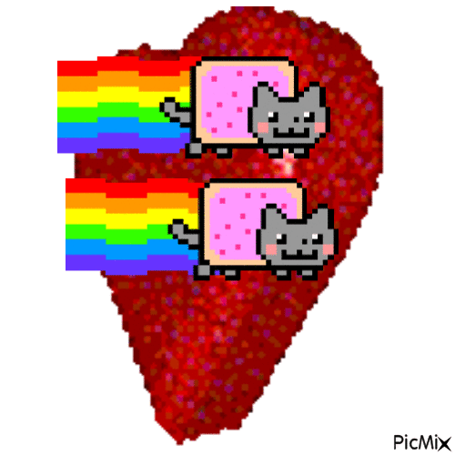 Nyan LOVE - Бесплатный анимированный гифка